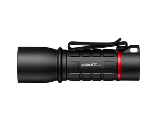 Coast XP7R rechargeable LED torch with Pure Beam® focusing system, USB-C charging, and rugged black weather-resistant body available at vanparts.ie