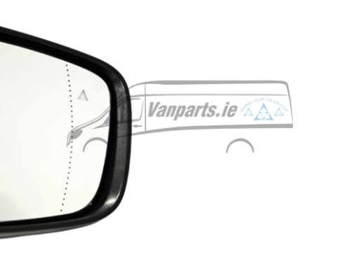 Right Complete Mirror (Grained Black, with Temp Sensor + Blindspot Indicator, 10 Pin) Kangoo 21>