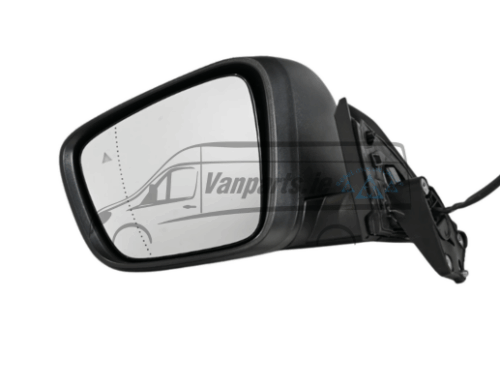 Left Complete Mirror (Grained Black, with Blindspot Indicator, 8 Pin) Kangoo 21>