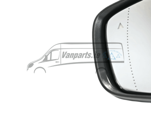 Left Complete Mirror (Grained Black, with Blindspot Indicator, 8 Pin) Kangoo 21>