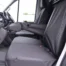 Black waterproof front 3 seat covers for VW Crafter 2017 onwards with folding middle passenger seat